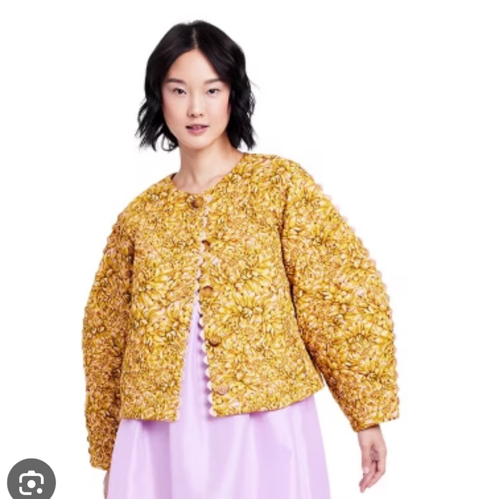 Kika Vargas x Target Women's Mum Floral Quilted Jacket  Gold XL